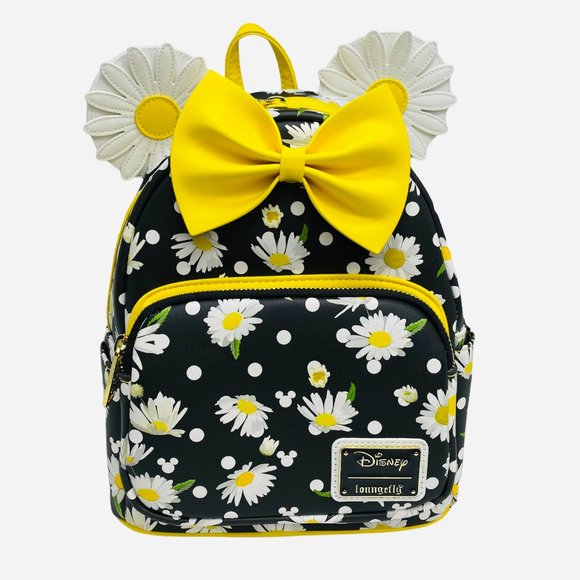 Loungefly Disney Minnie Mouse Daisies Mini Backpack, Ears, and Necklace Set - Picture 4 of 14